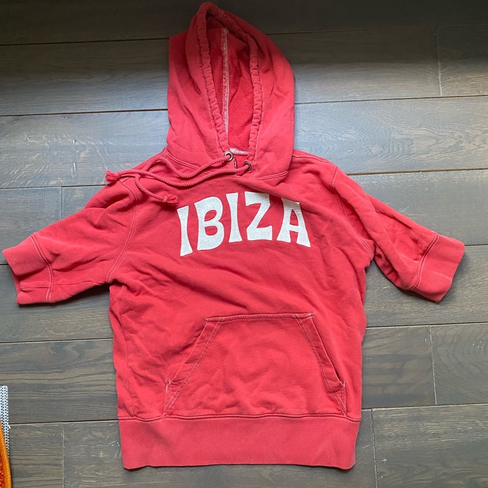 Lucky Brand Vintage Hooded Short Sleeve Sweatshirt, Size Small